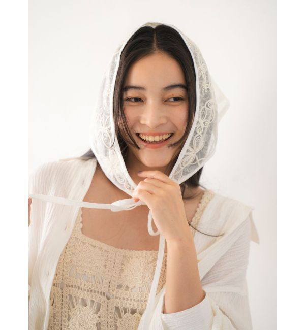 Ungrid「シアーエンブロイダリーボンネット」|バンダナ・スカーフ|