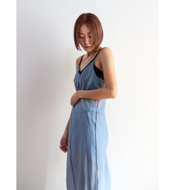 Ungrid「カラーパイピングシアーキャミワンピース」|ワンピース|