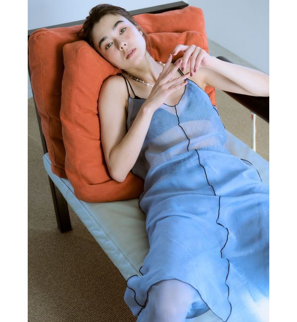 Ungrid「カラーパイピングシアーキャミワンピース」|ワンピース|