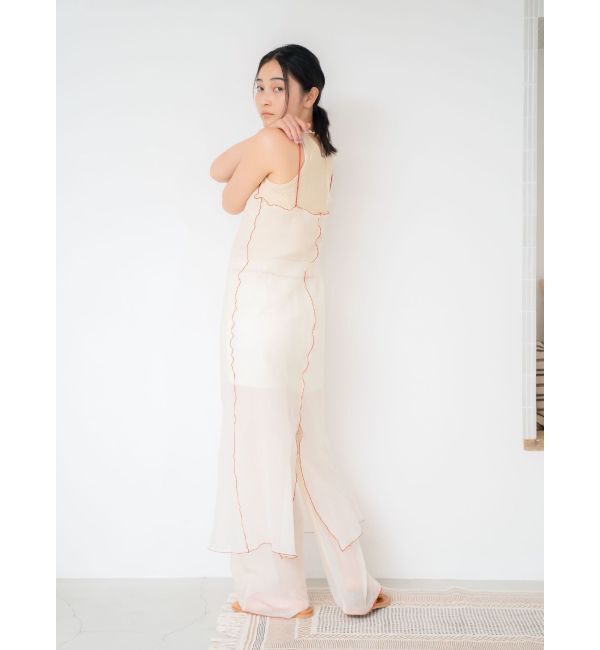 Ungrid「カラーパイピングシアーキャミワンピース」|ワンピース|