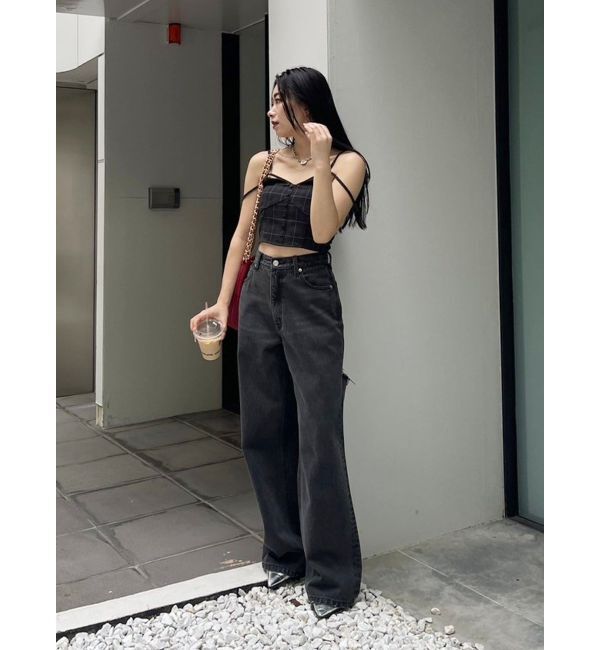 EVRIS「ストラップチェックキャミソール」|キャミソール|