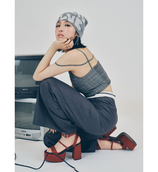 EVRIS「ストラップチェックキャミソール」|キャミソール|