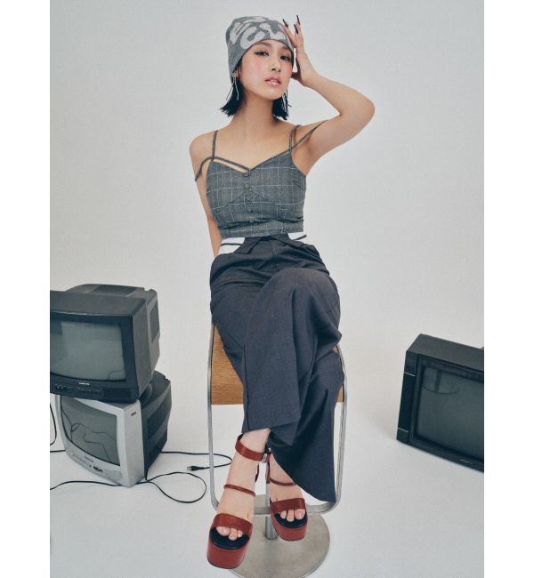 EVRIS「ストラップチェックキャミソール」|キャミソール|