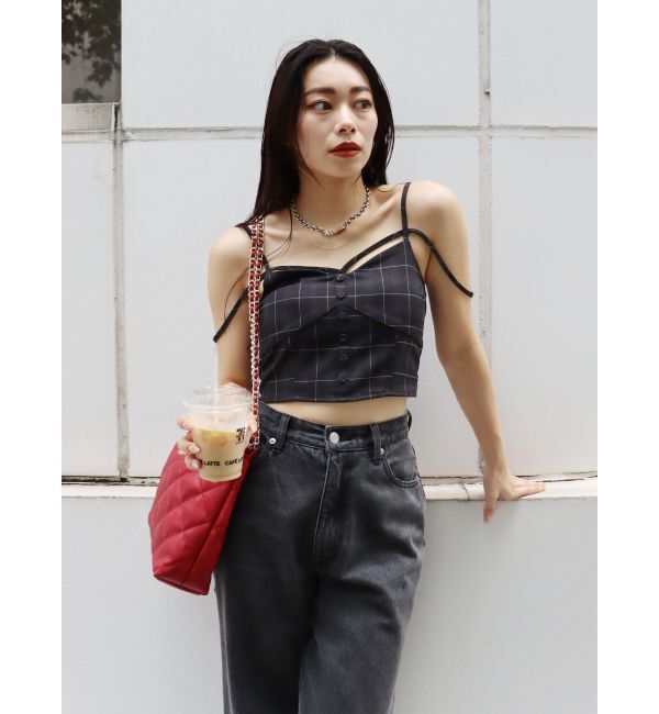 EVRIS「ストラップチェックキャミソール」|キャミソール|
