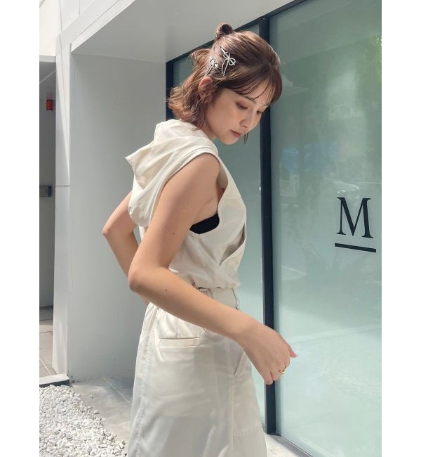 EVRIS「フードドロストショートベスト【セットアップ着用可能】」|ベスト・ジレ|