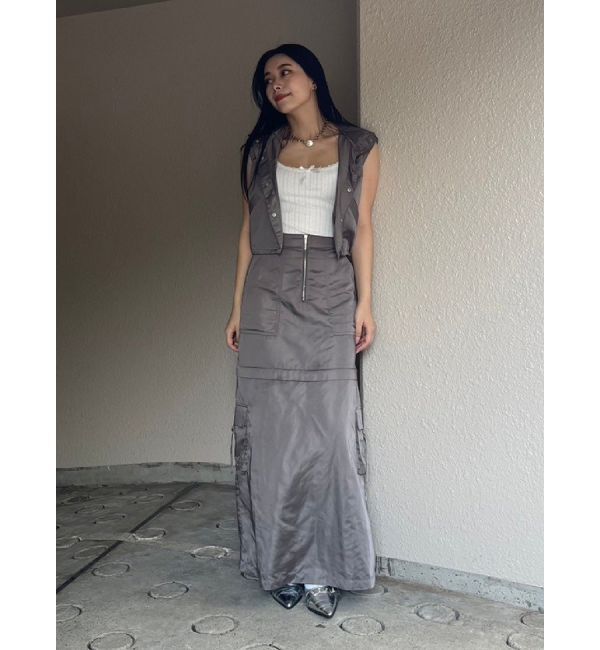 EVRIS「フードドロストショートベスト【セットアップ着用可能】」|ベスト・ジレ|