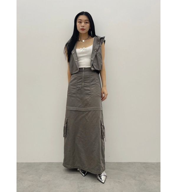 EVRIS「フードドロストショートベスト【セットアップ着用可能】」|ベスト・ジレ|