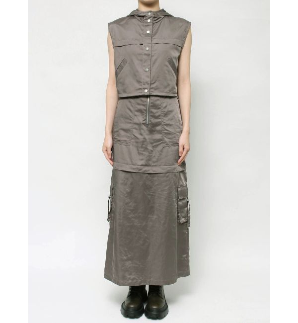 EVRIS「フードドロストショートベスト【セットアップ着用可能】」|ベスト・ジレ|