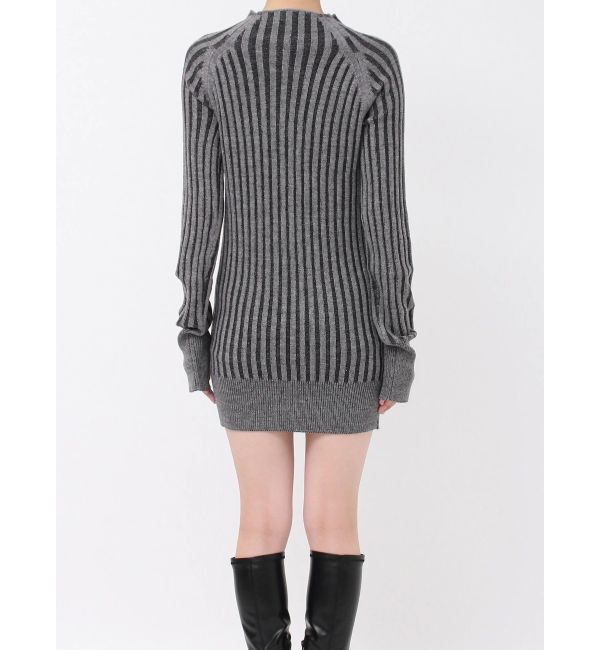 EVRIS「プレーティングリブダブルZIPニットワンピース」|ワンピース|