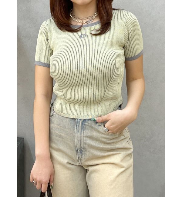 EVRIS「バイカラープレーティングバックオープンニット」|ニット・セーター|