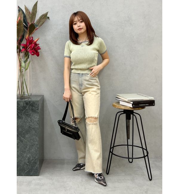 EVRIS「バイカラープレーティングバックオープンニット」|ニット・セーター|