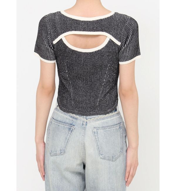 EVRIS「バイカラープレーティングバックオープンニット」|ニット・セーター|