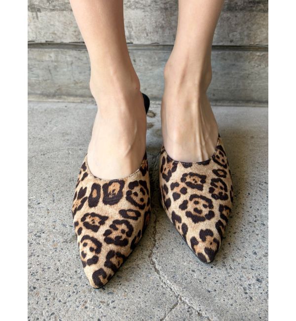 EVRIS「ポインテッドトゥフェイクファーミュール」|サンダル|