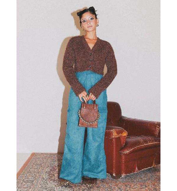 EVRIS「ポインテッドトゥフェイクファーミュール」|サンダル|