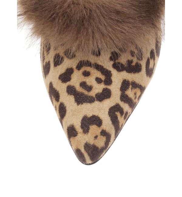 EVRIS「ポインテッドトゥフェイクファーミュール」|サンダル|