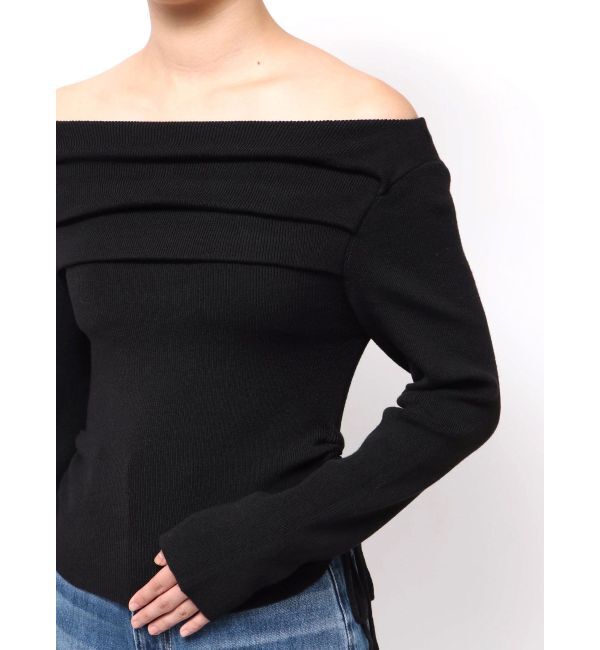 EVRIS「サイドドロストオフショルニットトップス」|ニット・セーター|