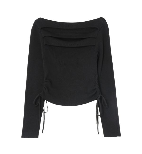 EVRIS「サイドドロストオフショルニットトップス」|ニット・セーター|