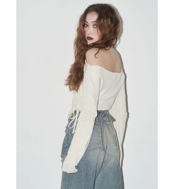 EVRIS「サイドドロストオフショルニットトップス」|ニット・セーター|