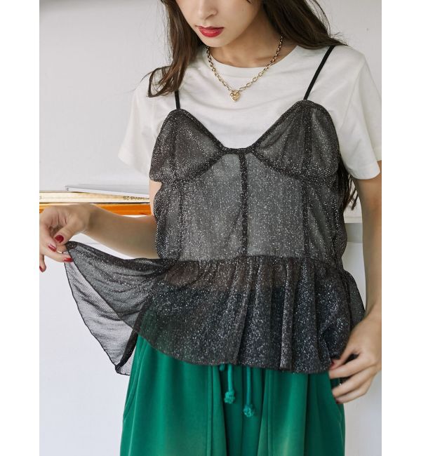 jouetie「チュールドッキングTシャツ」|キャミソール|