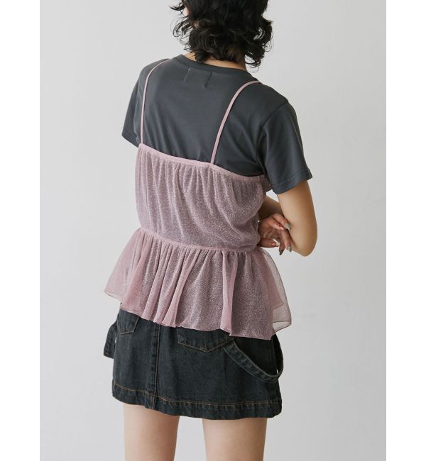 jouetie「チュールドッキングTシャツ」|キャミソール|