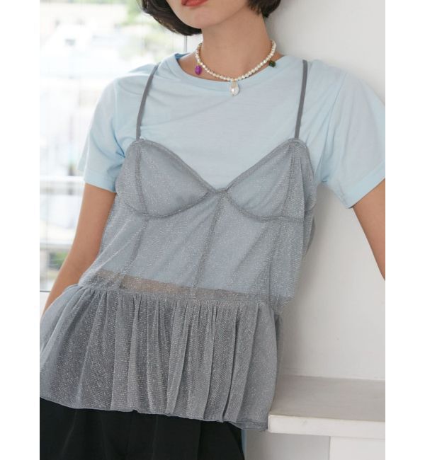 jouetie「チュールドッキングTシャツ」|キャミソール|