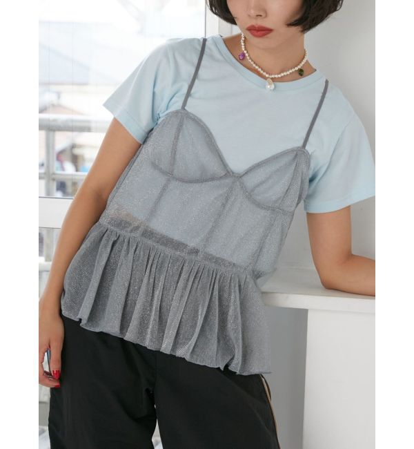 jouetie「チュールドッキングTシャツ」|キャミソール|