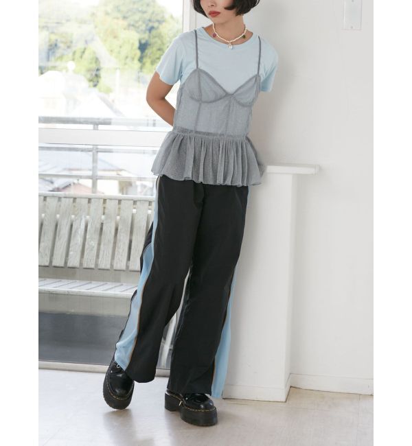 jouetie「チュールドッキングTシャツ」|キャミソール|