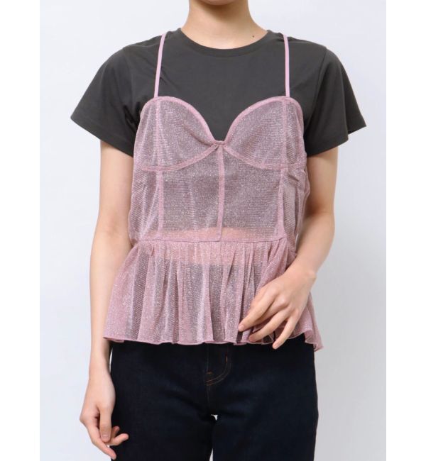 jouetie「チュールドッキングTシャツ」|キャミソール|