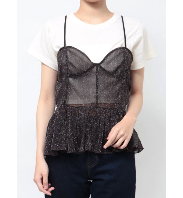jouetie「チュールドッキングTシャツ」|キャミソール|