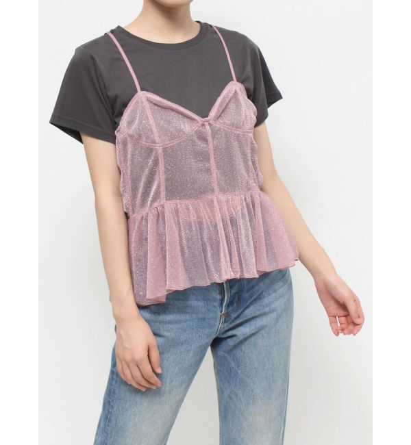 jouetie「チュールドッキングTシャツ」|キャミソール|