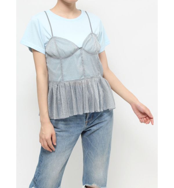 jouetie「チュールドッキングTシャツ」|キャミソール|