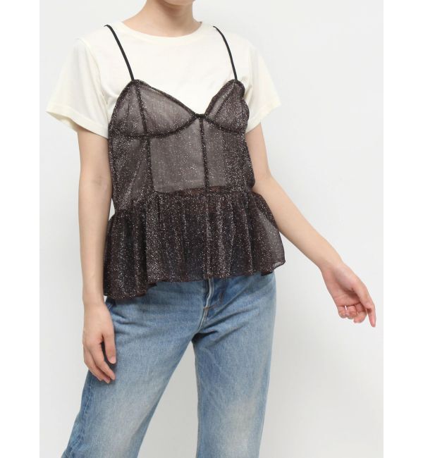 jouetie「チュールドッキングTシャツ」|キャミソール|