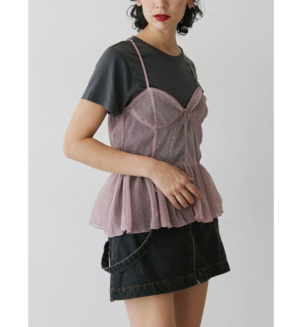 jouetie「チュールドッキングTシャツ」|キャミソール|