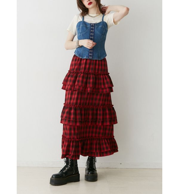 jouetie「コルセットライクデニムビスチェ」|キャミソール|