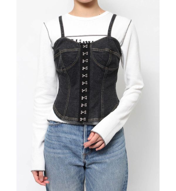 jouetie「コルセットライクデニムビスチェ」|キャミソール|