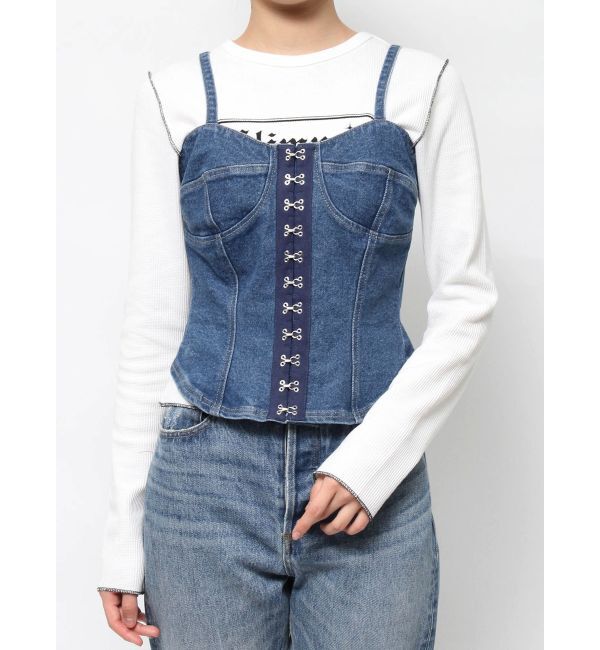 jouetie「コルセットライクデニムビスチェ」|キャミソール|
