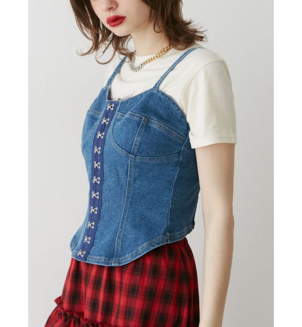 jouetie「コルセットライクデニムビスチェ」|キャミソール|