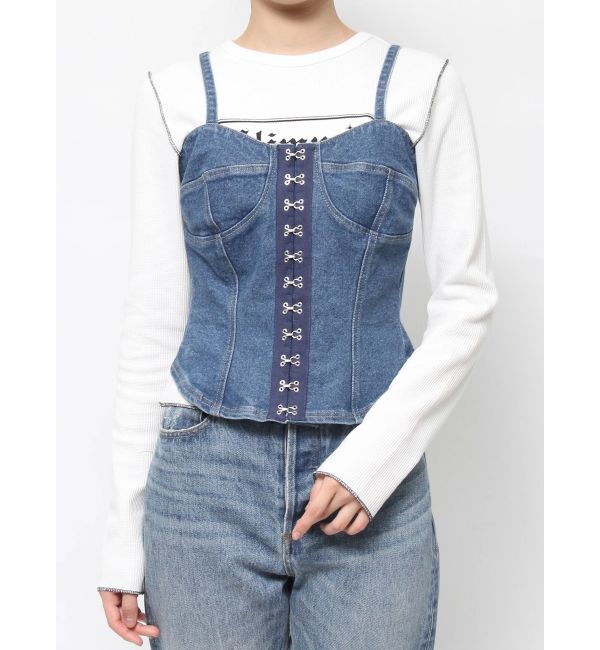 jouetie「コルセットライクデニムビスチェ」|キャミソール|