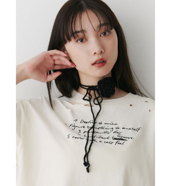 jouetie「ローズモチーフニットチョーカー」|ネックレス|