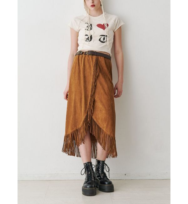 jouetie「フリンジスリットストレートスカート」|スカート|