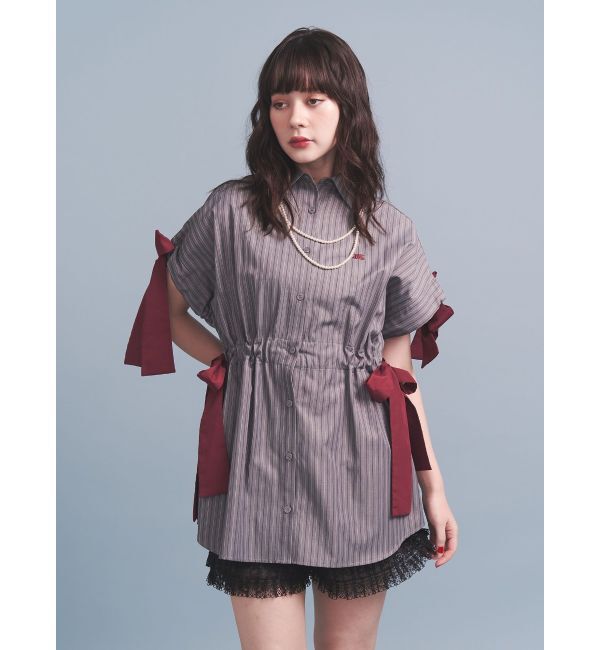 jouetie「ウエストリボンチュニックシャツ」|シャツ・ブラウス|グレー