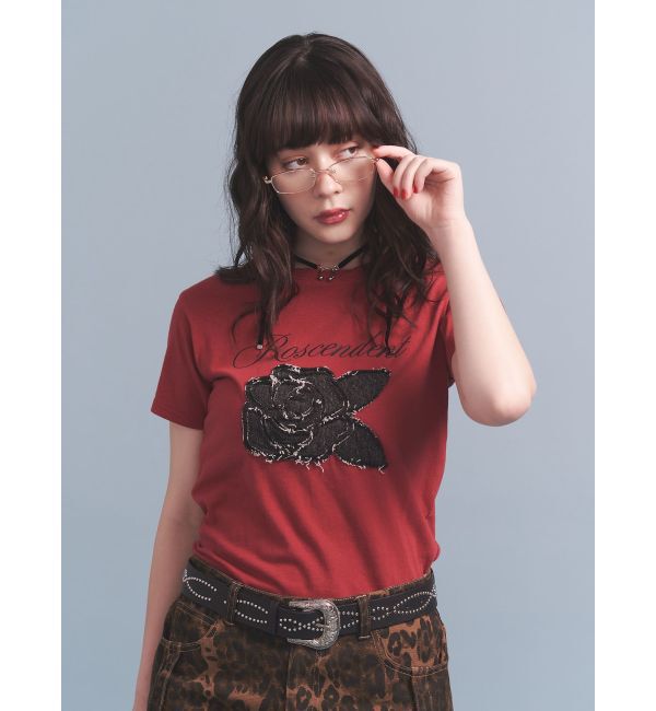 jouetie「ローズドッキングTシャツ」|Tシャツ・カットソー|レッド