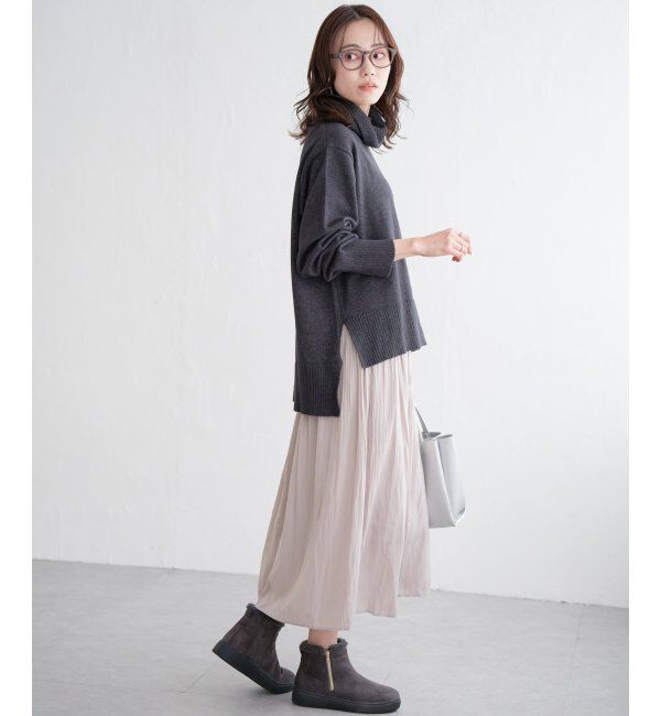 ikka「カセン消しプリーツスカート」|スカート|
