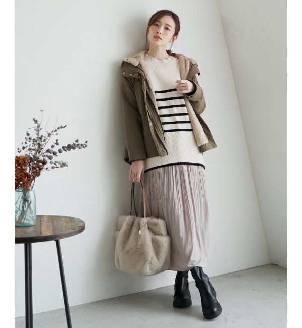 ikka「カセン消しプリーツスカート」|スカート|