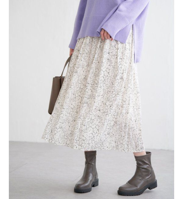 ikka「カセン消しプリーツスカート」|スカート|