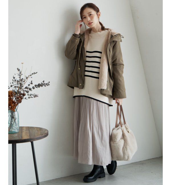 ikka「カセン消しプリーツスカート」|スカート|