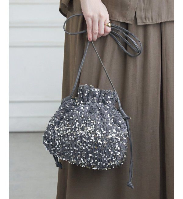 ikka「スパンコール巾着ショルダーバッグ」|その他|