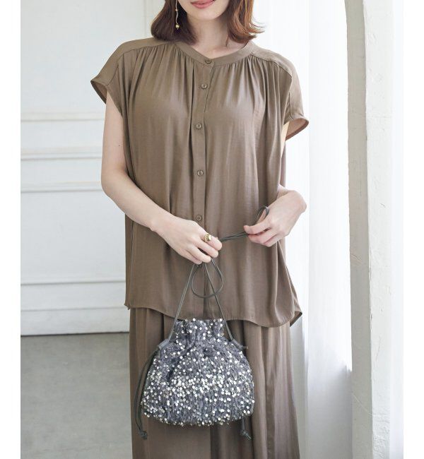 ikka「スパンコール巾着ショルダーバッグ」|その他|