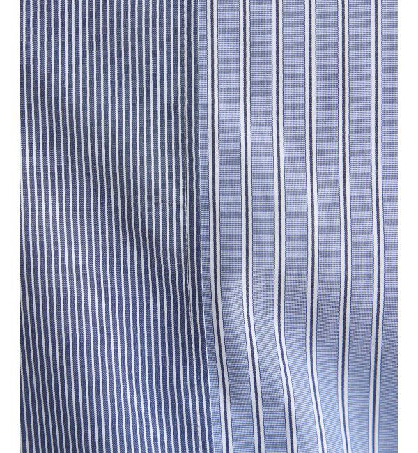 ikka「ストライプブロード切り替えTシャツ」|Tシャツ・カットソー|