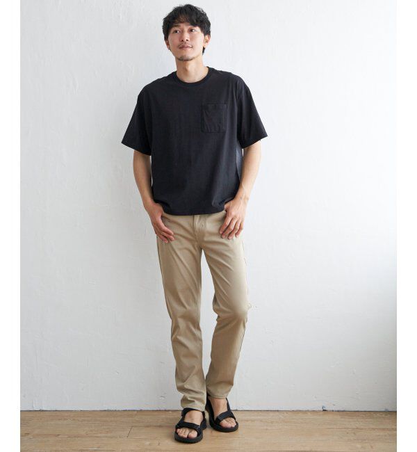 ikka「ストライプブロード切り替えTシャツ」|Tシャツ・カットソー|